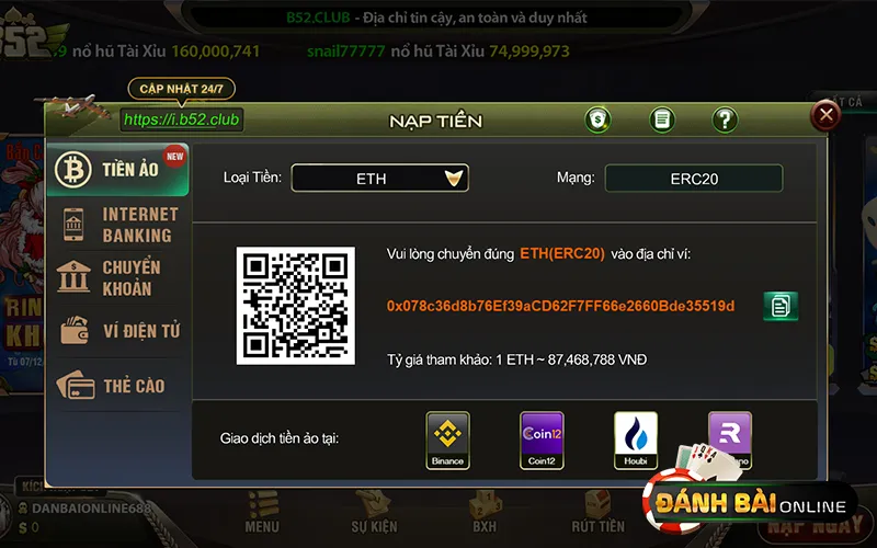 Lưu ý khi nạp tiền game đánh bài online B52