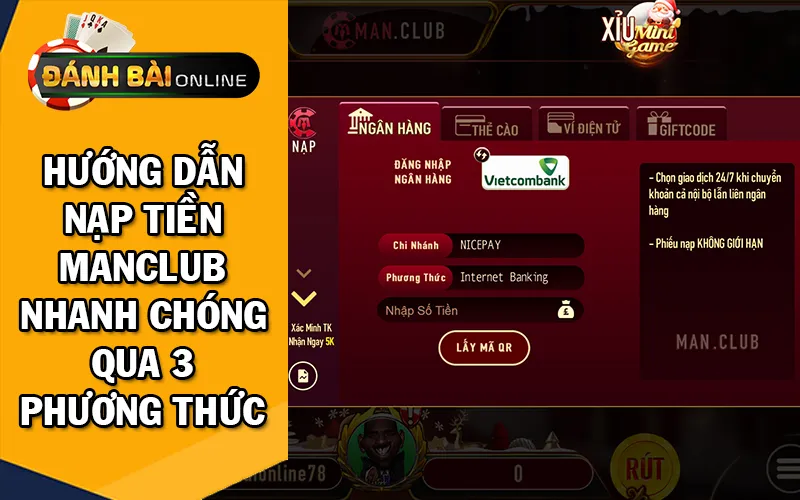 Hướng dẫn nạp tiền Manclub